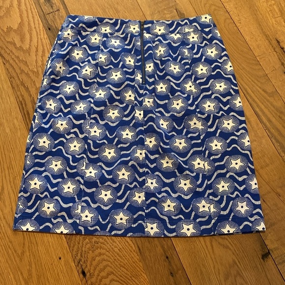 Boden Helena Chino Blue & White Star Print Mini Skirt US 6 LONG - Picture 5 of 9